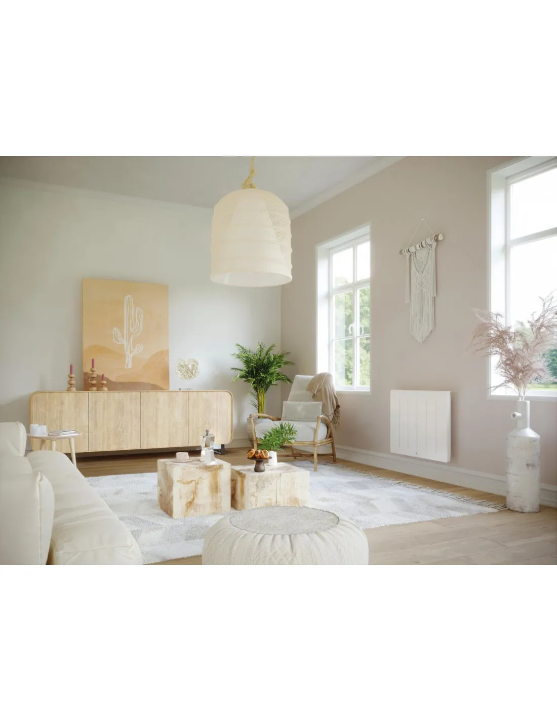 RADIATEUR CHALEUR DOUCE CONNECTÉ KENYA 4 PLINTHE 1500W BLANC THERMOR 414724