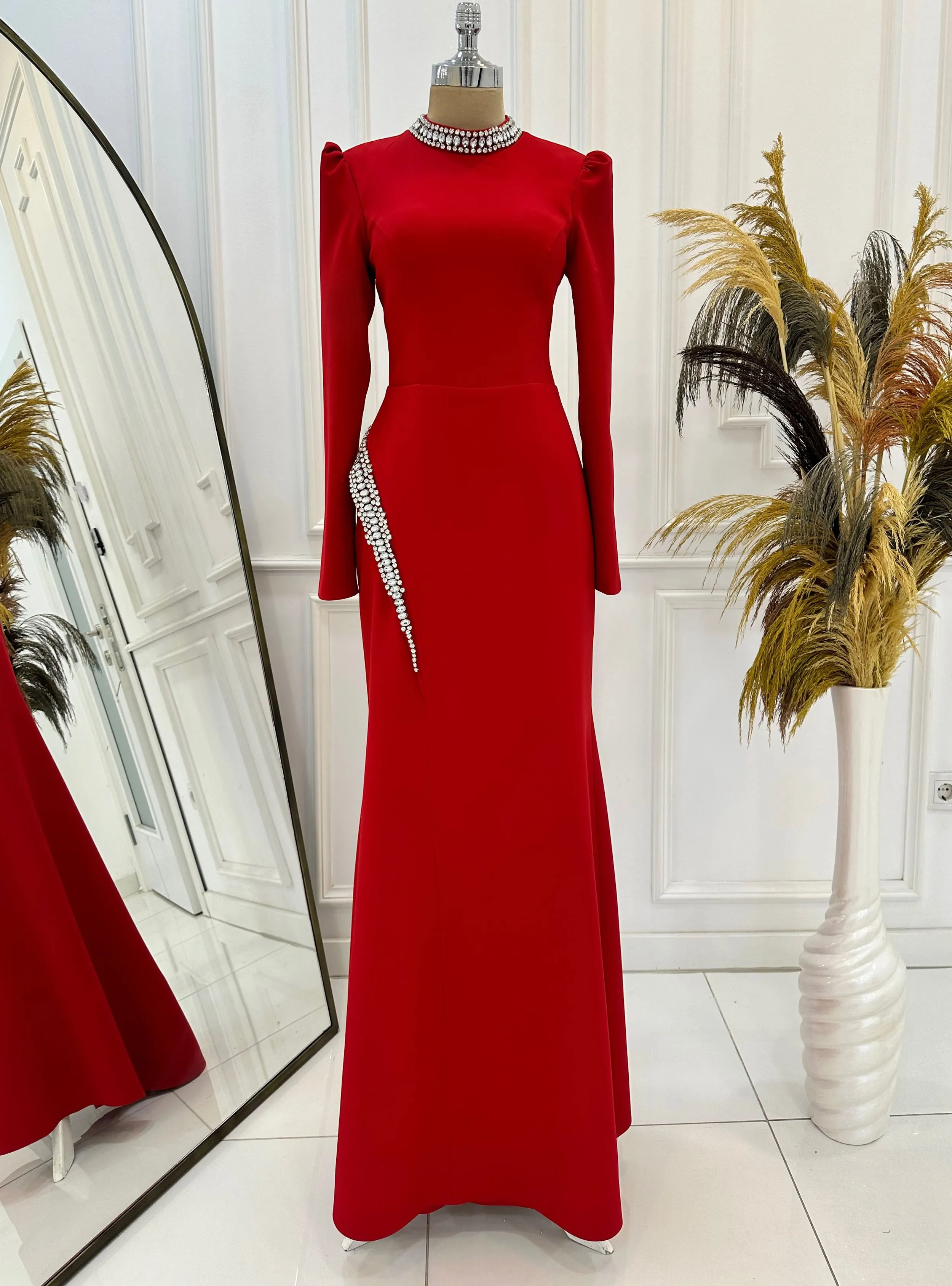Red - Modest Evening Dress
