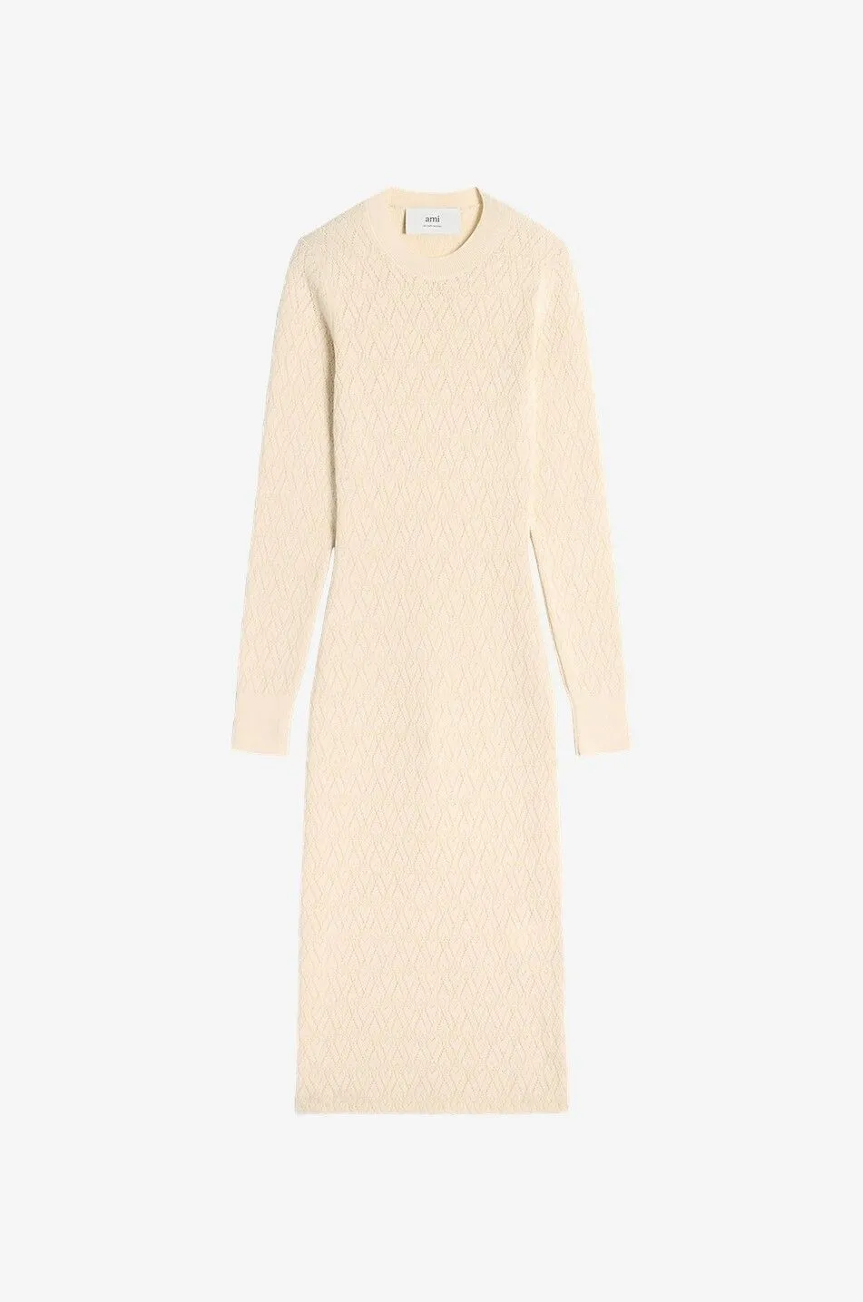 Robe pull ajourée ajustée en coton et laine Ami de Coeur