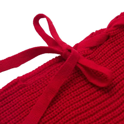 Robe-Pull Col Roulé Rouge