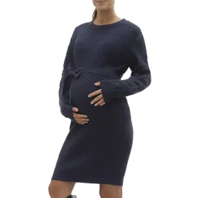 Robe Pull de Grossesse Marine Femme Mamalicious Newlina