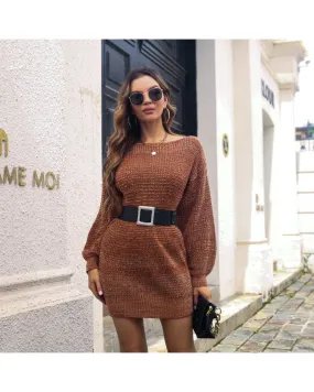 Robe pull décontractée à col décontracté pour femmes