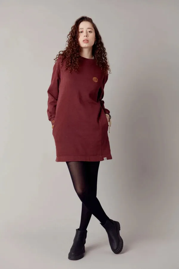 Robe pull en coton bio Bordeaux - Elara
