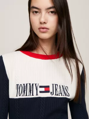 Robe sweat Archive colour-block en maille | Bleu | Tommy Hilfiger