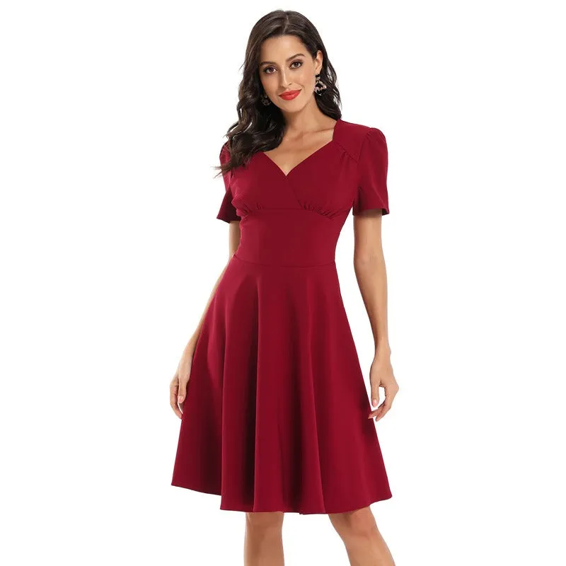 Robe Vintage  Patineuse Bordeaux