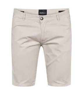 Short Chino coupe regular North 56°4 en coton beige avec poches passepoilées