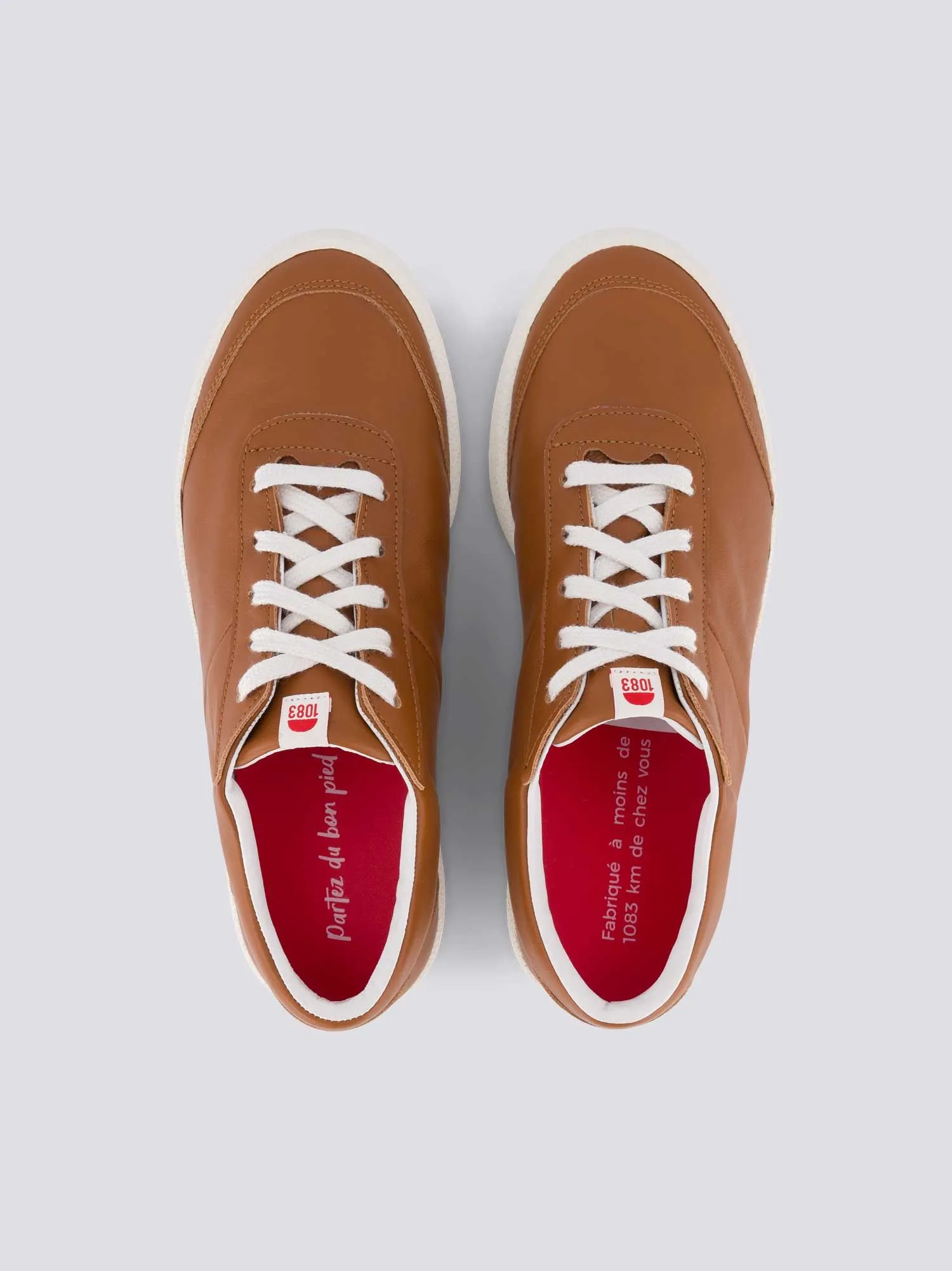 SNEAKERS 902 cuir camel Unisexe - 1083 - Marques de France