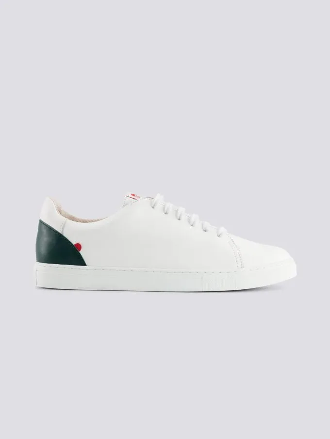 SNEAKERS 912 cuir blanc sapin Unisexe - 1083 - Marques de France