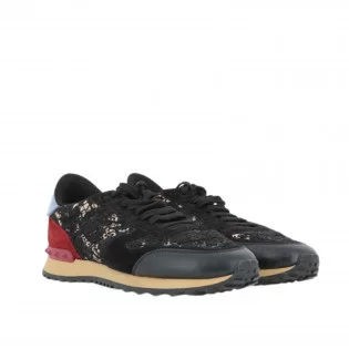 Sneakers Valentino Cuir effet daim  Noir