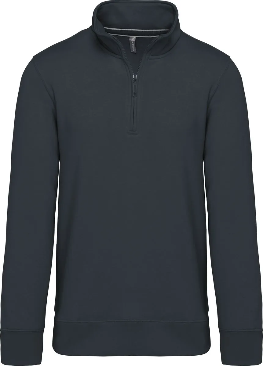 Sweat-shirt col zippé - K487 - bleu marine 