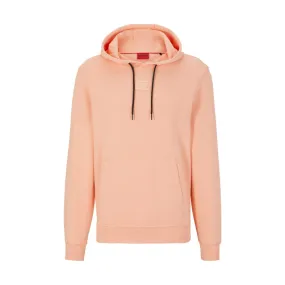 SWEAT À CAPUCHE EN MOLLETON DE COTON AVEC BADGE LOGO TON SUR TON DARATSCHI_C HUGO ROSE SAUMON