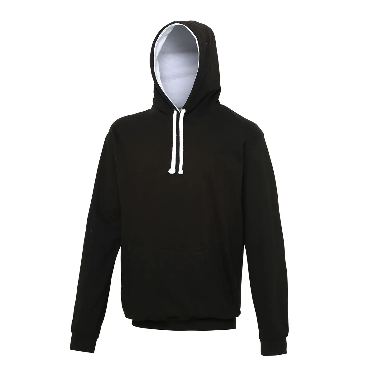 Sweat à capuche contrastée unisexe - JH003 - noir et blanc 
