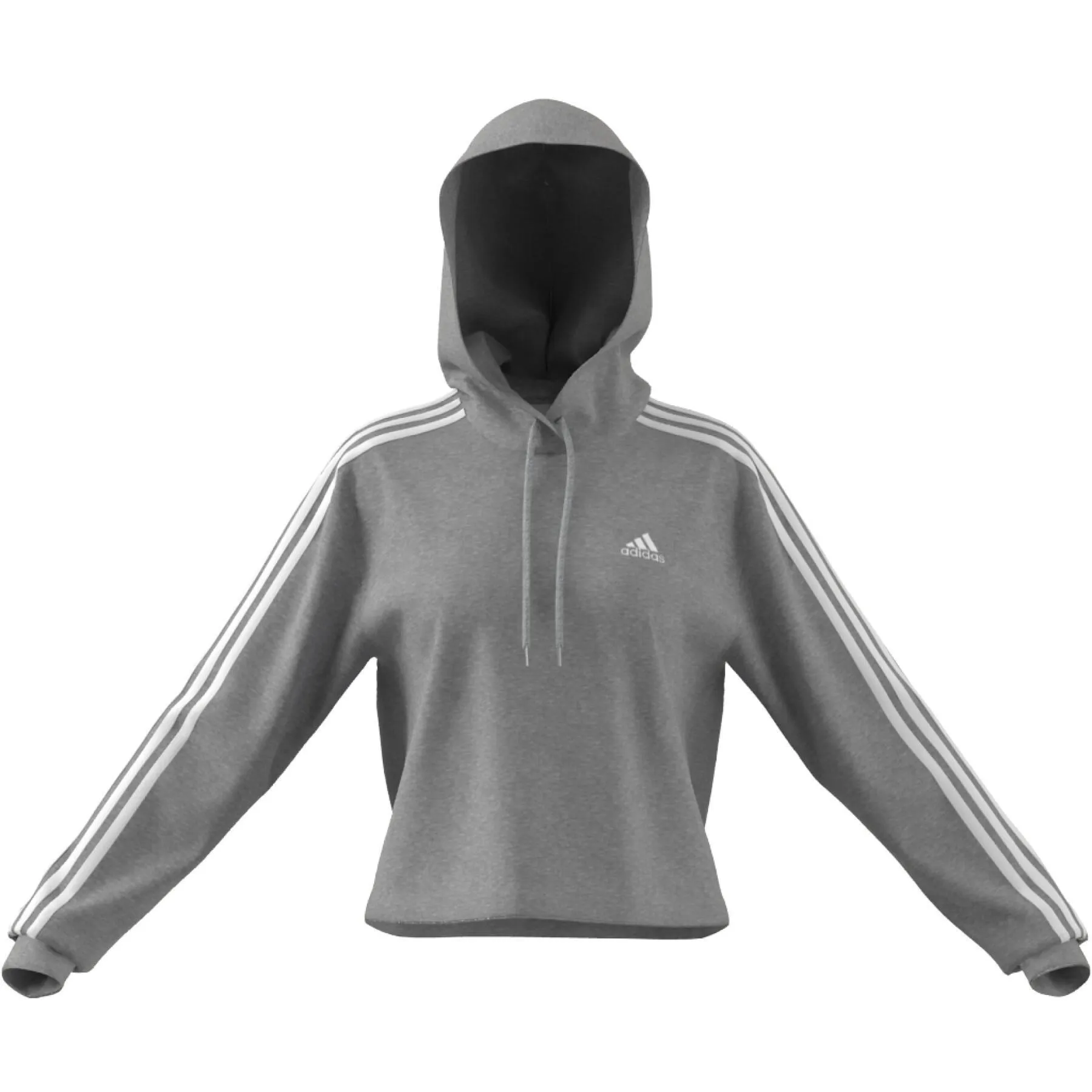 Sweatshirt à capuche crop femme adidas 3-Stripes Essentials French Terry