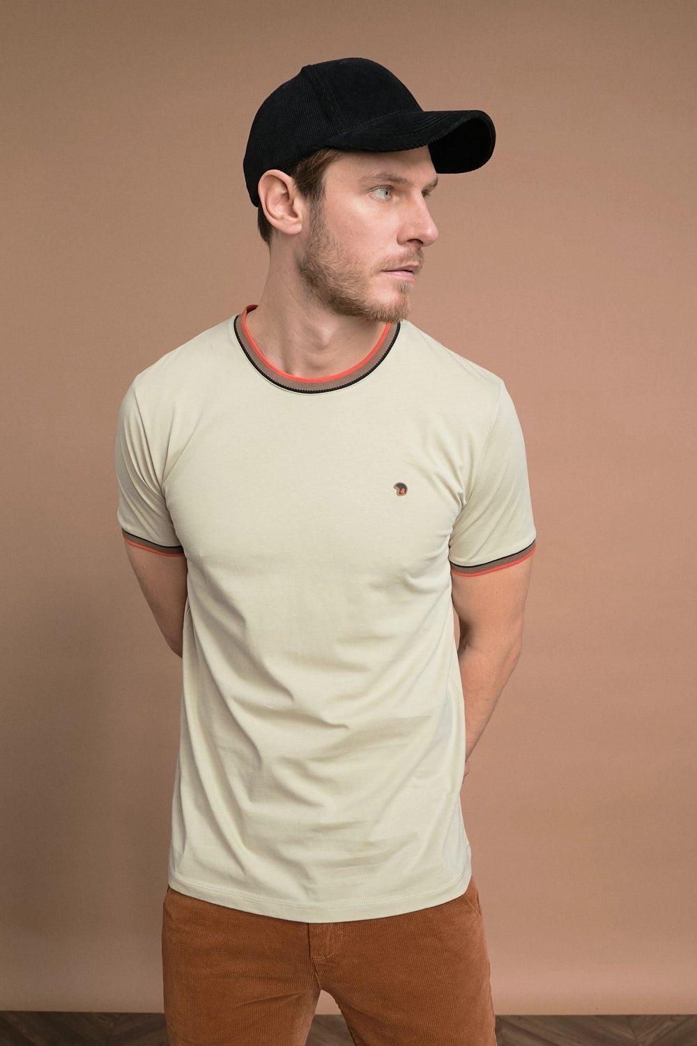 T-shirt aux bords côtes colorés THUREL