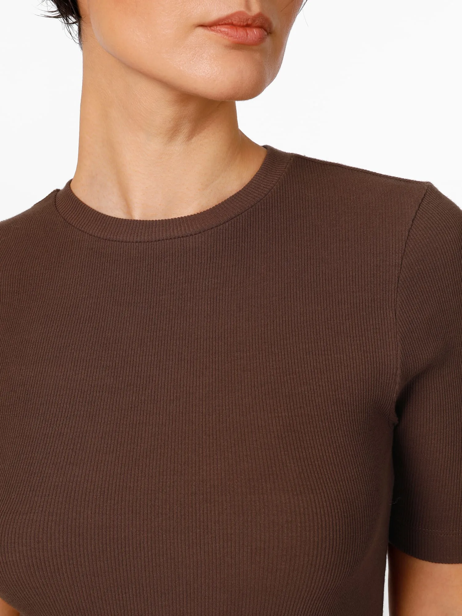 T-shirt femme à côtes