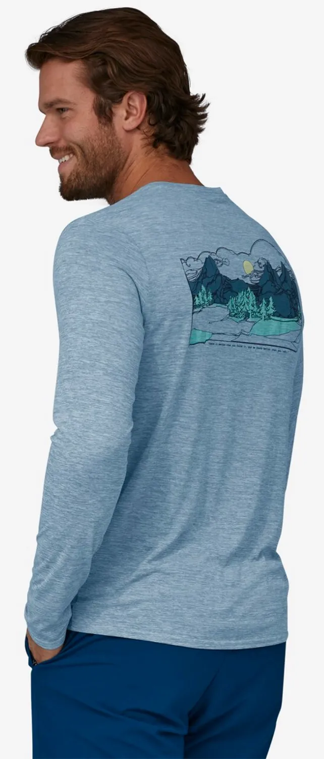 T-shirt Manches Longues Patagonia Homme Cap Cool Daily Graphic Shirt Lands Blue X Dye