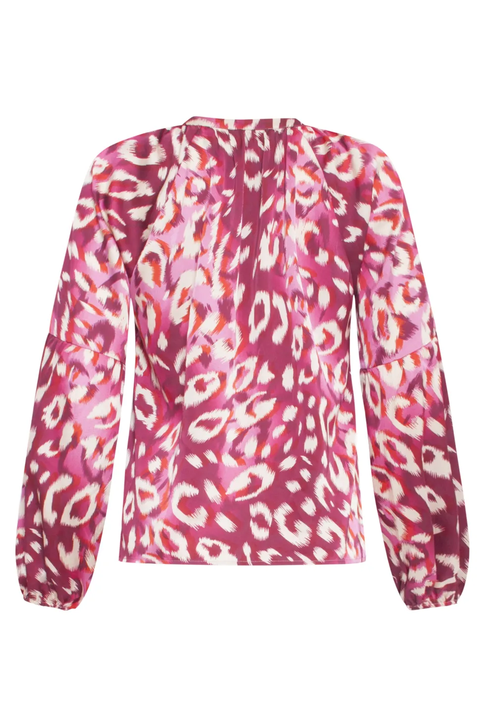 Tall Blouse Femme Col V, rose fuchsia