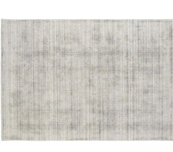 Tapis chenille rectangulaire imprimé nuancé gris clair oviala