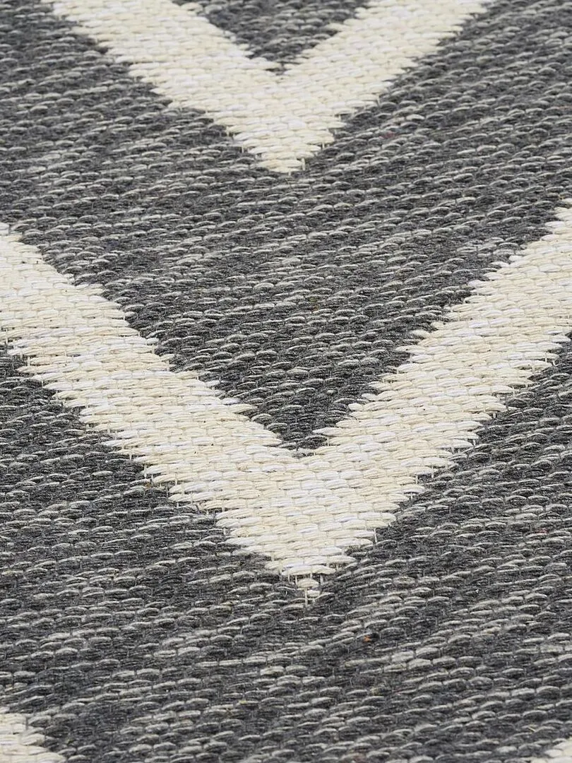 Tapis kilim BERBE REVERSIBLE en coton OEKO TEX® - Gris