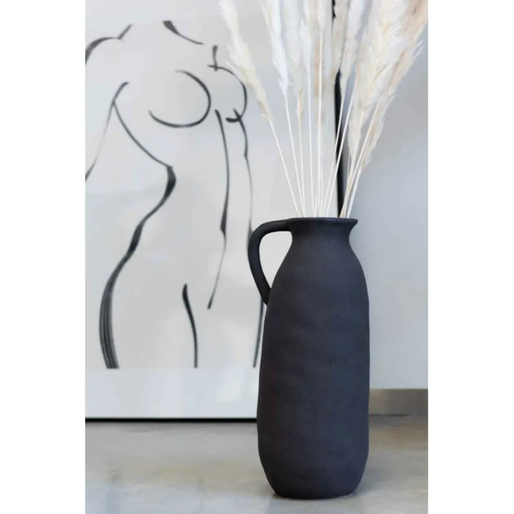 Vase cruche haut avec anse en céramique 15x14x36 cm