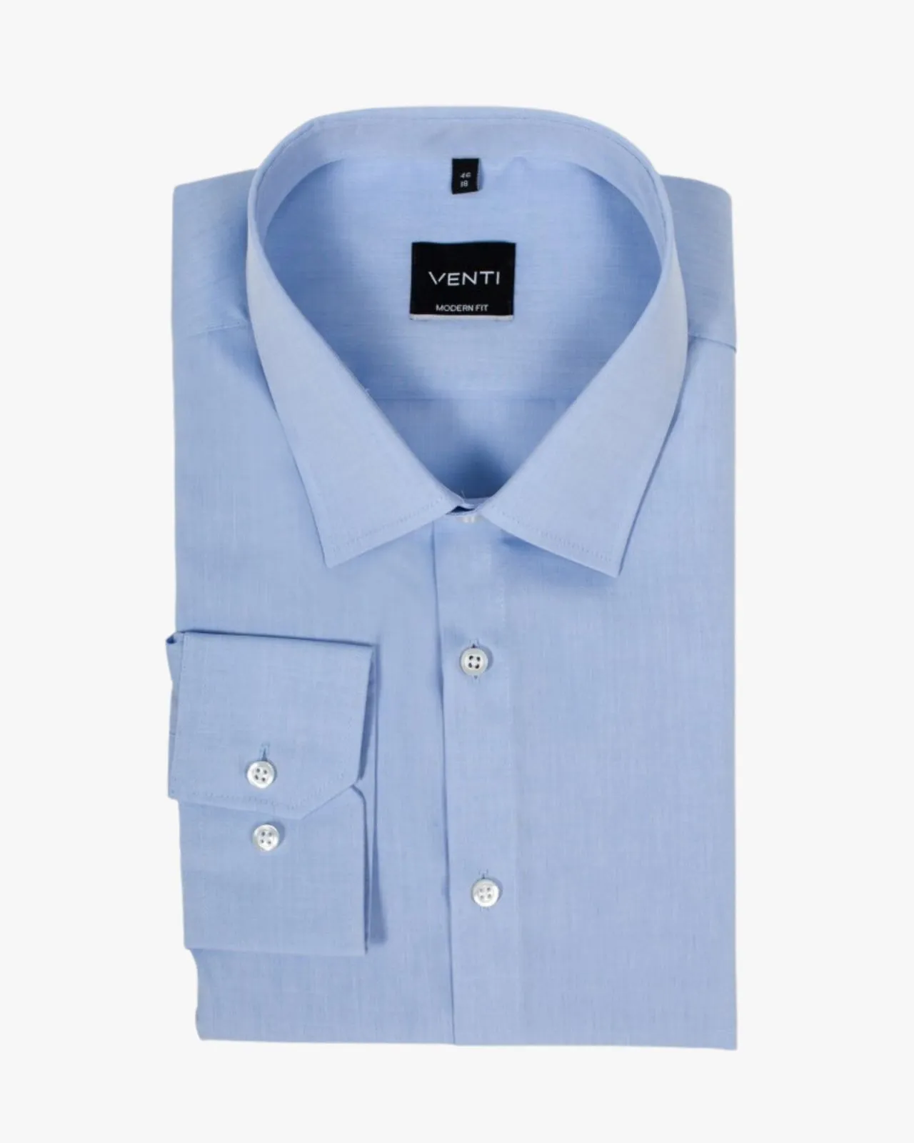 Venti Chemise cintrée manches extra-longues 72 cm en coton bleue - Size-factory
