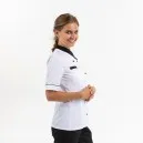 Veste de Cuisine Femme Masterchef Blanc et Noir Manches Courtes - MANELLI