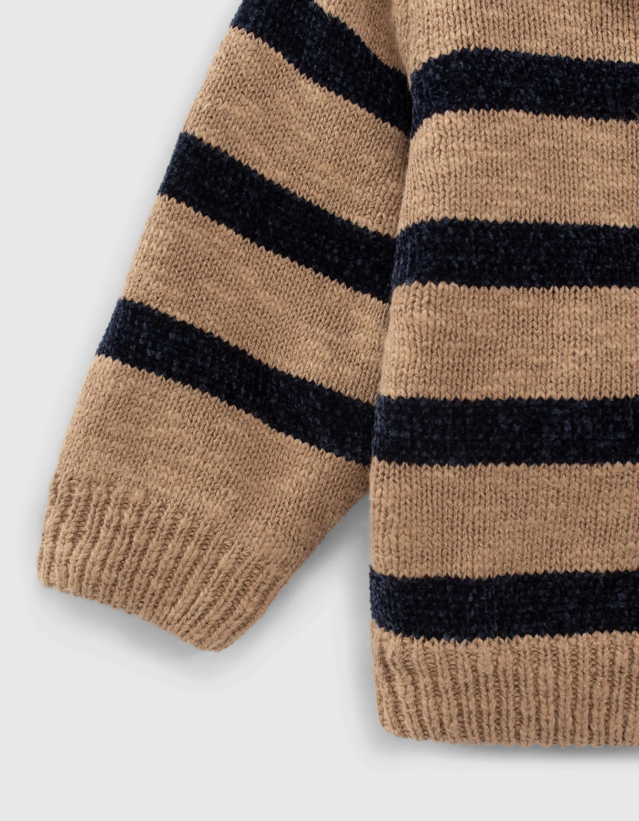 Veste réversible beige rayé navy bébé garçon 