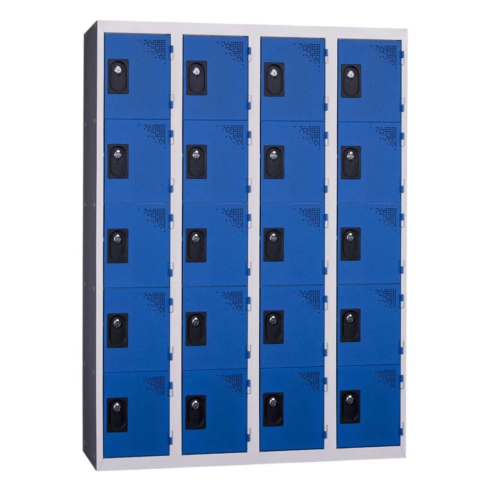 Vestiaires 5 casesx4 colonnes en kit bleu l 120cm