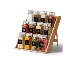 Étagère à épices pour comptoir à 3 niveaux marron Vendos85 